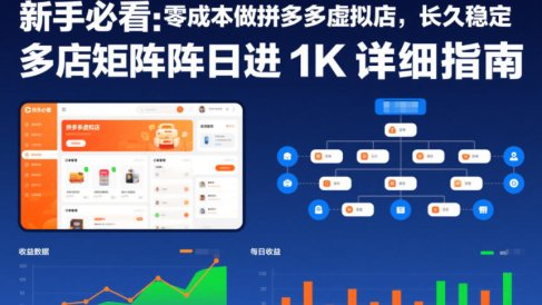 新手必看：零成本做拼多多虚拟店，长久稳定，多店矩阵日进1K详细指南【揭秘】