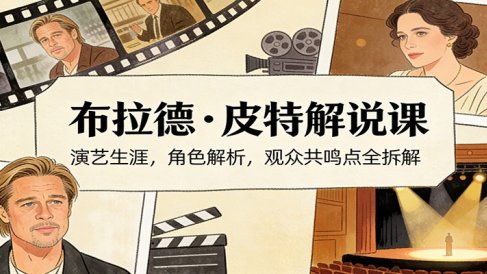 演员说-布拉德.皮特解说课:演艺生涯,角色解析,观众共鸣点全拆解