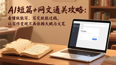 AI短篇+网文通关攻略:看懂就能写、写完就能过稿,让写作变现不再依赖天赋与文笔