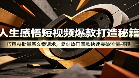 人生感悟短视频爆款打造秘籍：巧用A 批量写文案话术，复刻热门同款快速突破流量瓶颈