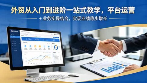 外贸从入门到进阶一站式教学,平台运营 + 业务实操结合,实现业绩稳步增长
