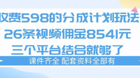 拆解外面收费1980的分成计划猫咪vlog玩法，三天佣金8541(仅供参考)