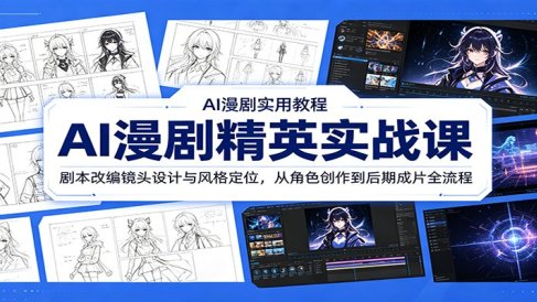 AI漫剧精英实战课：剧本改编镜头设计与风格定位，从角色创作到后期成片全流程