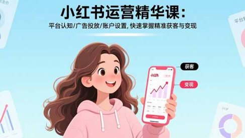 小红书运营精华课-更新:平台认知/广告投放/账户设置,快速掌握精准获客与变现