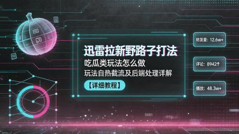 迅雷拉新野路子打法,吃瓜类玩法怎么做,玩法自热截流及后端处理详解