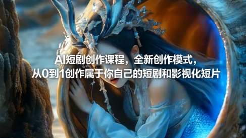 AI短剧创作课程，全新创作模式，从0到1创作属于你自己的短剧和影视化短片