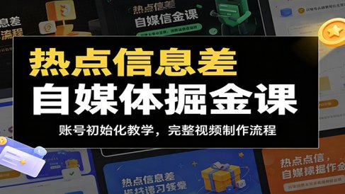 热点信息差自媒体掘金课：账号初始化教学，完整视频制作流程