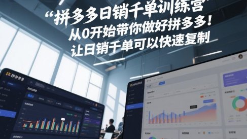 拼多多日销千单训练营,从0开始带你做好拼多多,让日销千单可以快速复制(更新26年3月)