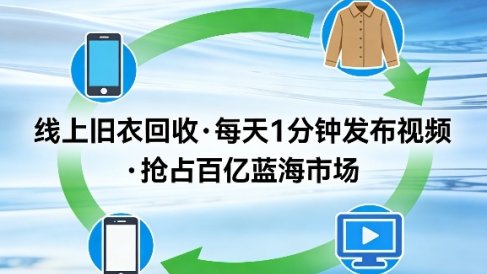 线上旧衣回收项目,我们给你提供视频,每天花一分钟发布视频,抢占百亿蓝海市场【揭秘】