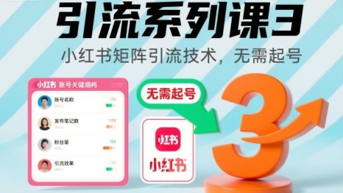 引流系列课3,小红书矩阵引流技术,无需起号