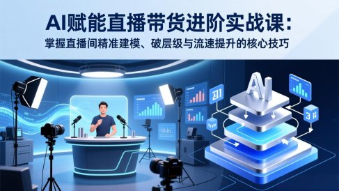 AI赋能直播带货进阶实战课:掌握直播间精准建模、破层级与流速提升的核心技巧
