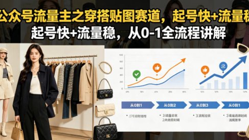 公众号流量主之穿搭贴图赛道，起号快+流量稳，从0-1全流程讲解