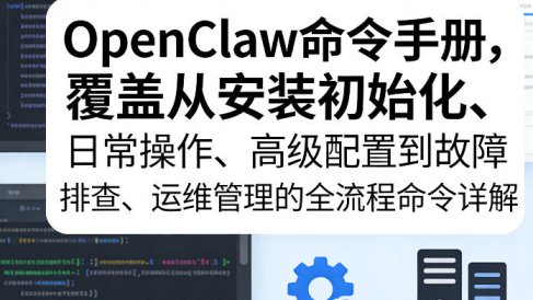 OpenClaw命令手册，覆盖从安装初始化、日常操作、高级配置到故障排查、运维管理的全流程命令详解