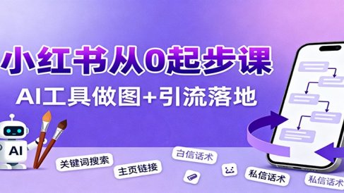 小红书引流从0起步,养号、内容发布、运营、AI工具做图,引流落地
