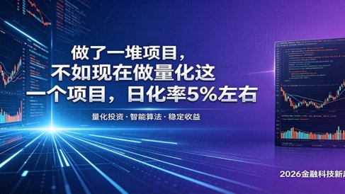 做了一堆项目，不如现在做量化这一个项目，模式简单，收益可控
