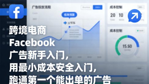 跨境电商Facebook广告新手入门,用最小成本安全入门,跑通第一个能出单的广告