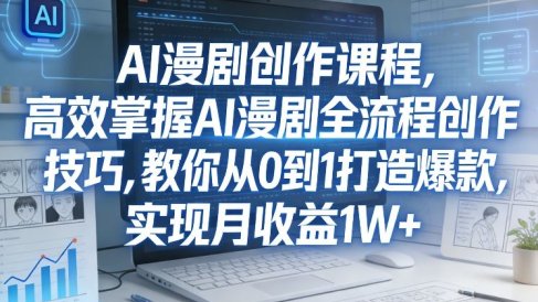 某社群AI漫剧创作课程,高效掌握AI漫剧全流程创作技巧,教你从0到1打造爆款,实现月收益1W+