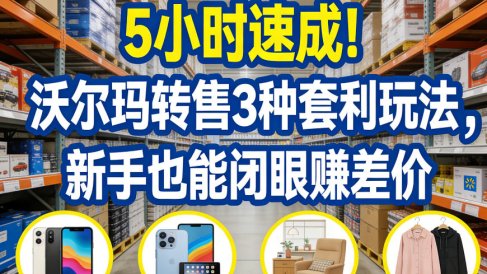 5小时速成！沃尔玛转售3种套利玩法，新手也能闭眼賺差价