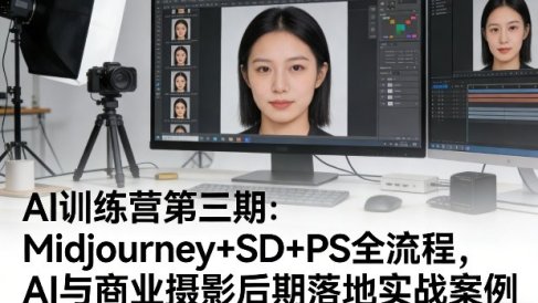 AI训练营第三期:Midjourney+SD+PS全流程,AI与商业摄影后期落地实战案例