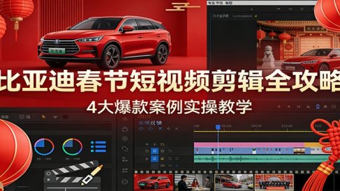 比亚迪春节短视频剪辑全攻略，4大爆款案例实操教学