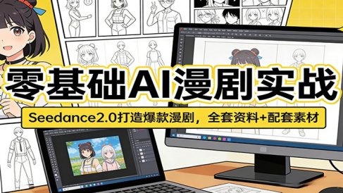 零基础AI漫剧实战：Seedance2.0打造爆款漫剧，全套资料+配套素材