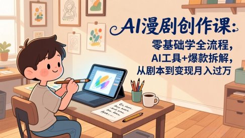 AI漫剧创作课:零基础学全流程,AI工具+爆款拆解,从剧本到变现月入过万