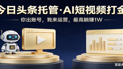 头条号AI托管，我提供作品，你提供账号，每天5分钟发布，小白躺赚3000+