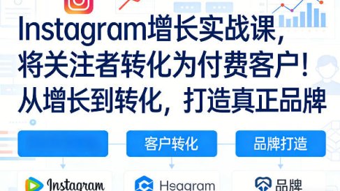 Instagram增长实战课,将关注者转化为付费客户!从增长到转化,打造真正品牌(双语字幕)