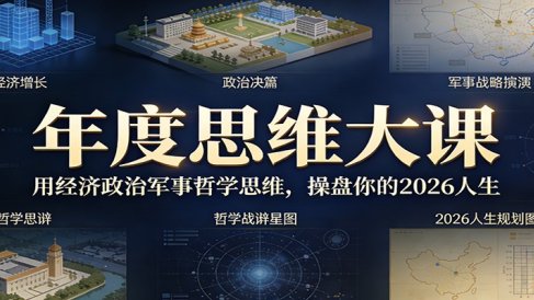 年度思维大课，用经济政治军事哲学思维，操盘你的2026人生