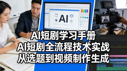 AI短剧学习手册，AI短剧全流程技术实战，从选题到视频制作生成