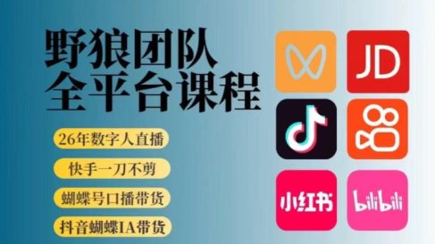 野狼团队2026新版全平台短视频带货教学,打开流量突破口,开始Ai带货(更新26年3月)