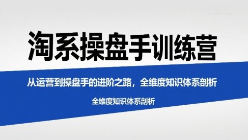 淘系操盘手训练营，从运营到操盘手的进阶之路，全维度知识体系剖析(更新)