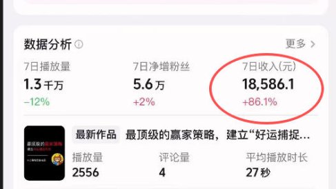 抖音31W博主的思维破局短视频制作教学,可进伙伴计划+精选独家,7天收益1.8W