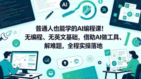 普通人也能学的AI编程课！无编程、无英文基础，借助AI做工具、解难题，全程实操落地