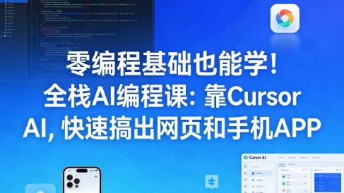零编程基础也能学！全栈AI编程课：靠Cursor AI，快速搞出网页和手机APP