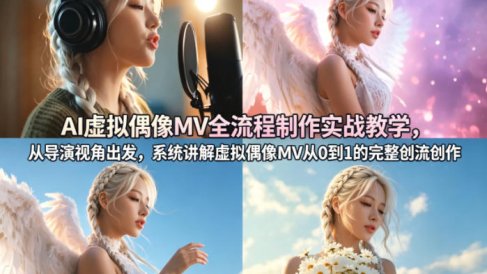 AI虚拟偶像MV全流程制作实战教学，从导演视角出发，系统讲解虚拟偶像MV从0到1的完整创作流程