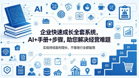 企业快速成长全套系统，AI+手册+步骤，助您解决经营难题，实现持续盈利增长，不管啥行业都能用