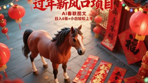 过年新风口项目,用ai春联图文,日入6张+小白轻松上手【揭秘】
