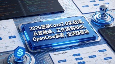 2026最新Coze2.0实战课，从智能体、工作流到Skill、OpenClaw部署，全链路落地