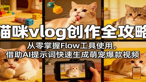 猫咪vlog创作全攻略:从零掌握Flow工具使用,借助AI提示词快速生成萌宠爆款视频