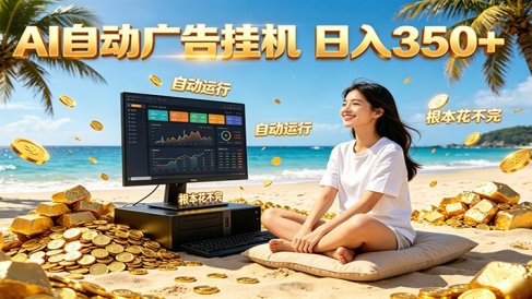 AI自动广告挂机 日入350+ 真正做到躺赚式变现,根本花不完!