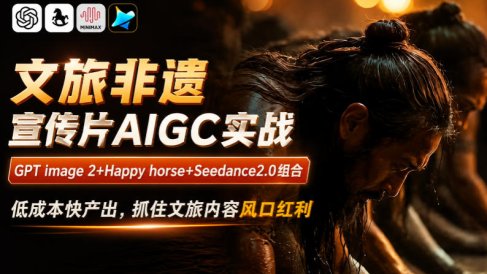 文旅非遗宣传片AIGC实战，GPT image 2+Happy horse+Seedance2.0组合，低成本快产出，抓住文旅内容风口红利