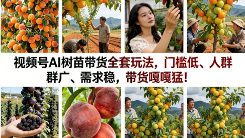 视频号AI树苗带货全套玩法,门槛低、人群广、需求稳,带货嘎嘎猛!