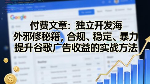 付费文章:独立开发海外邪修秘籍,合规、稳定、暴力提升谷歌广告收益的实战方法