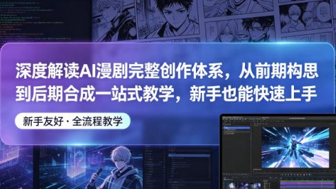 深度解读AI漫剧完整创作体系,从前期构思到后期合成一站式教学,新手也能快速上手
