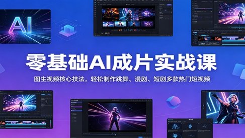 零基础AI成片实战课：图生视频核心技法，轻松制作跳舞、漫剧、短剧多款热门短视频