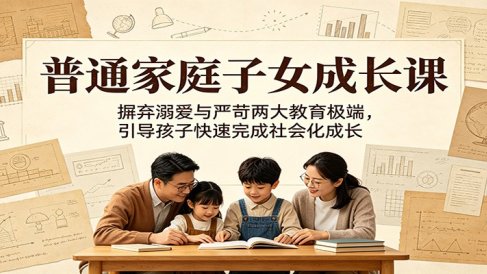 普通家庭子女成长课:摒弃溺爱与严苛两大教育极端,引导孩子快速完成社会化成长