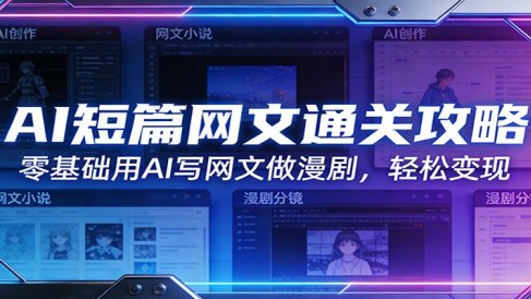 AI短篇网文通关攻略：零基础用AI写网文做漫剧，轻松变现