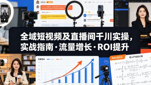 全域短视频及直播间千川实操,实战指南·流量增长·ROI提升(更新)