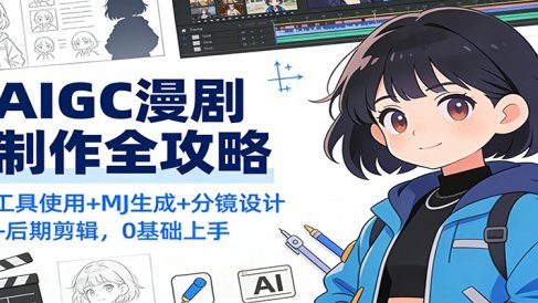 AIGC漫剧制作全攻略：工具使用+MJ生成+分镜设计+后期剪辑，0基础上手